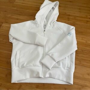 NWT Abercrombie Kids YPB White Zip-Up Hoodie Girl's 15/16 Super Soft w/Pockets
